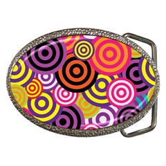 Abstract Circles Background Retro Belt Buckles by Pakrebo