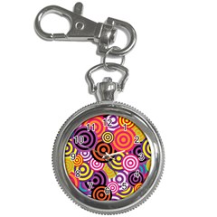 Abstract Circles Background Retro Key Chain Watches by Pakrebo