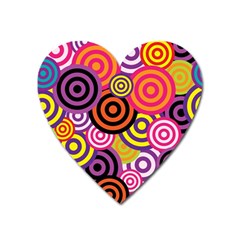 Abstract Circles Background Retro Heart Magnet by Pakrebo