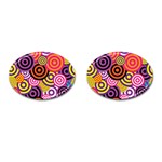 Abstract Circles Background Retro Cufflinks (Oval) Front(Pair)