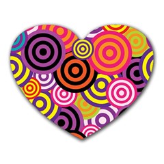 Abstract Circles Background Retro Heart Mousepads by Pakrebo