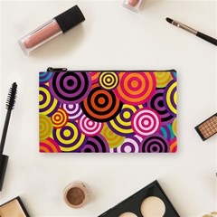 Abstract Circles Background Retro Cosmetic Bag (small) by Pakrebo