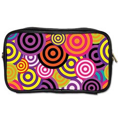 Abstract Circles Background Retro Toiletries Bag (two Sides)