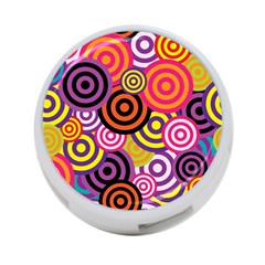 Abstract Circles Background Retro 4-port Usb Hub (two Sides)