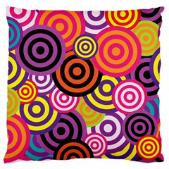 Abstract Circles Background Retro Large Cushion Case (one Side) by Pakrebo