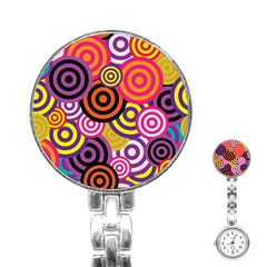 Abstract Circles Background Retro Stainless Steel Nurses Watch by Pakrebo