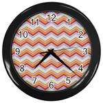 Background Chevron Pattern Design Wall Clock (Black) Front