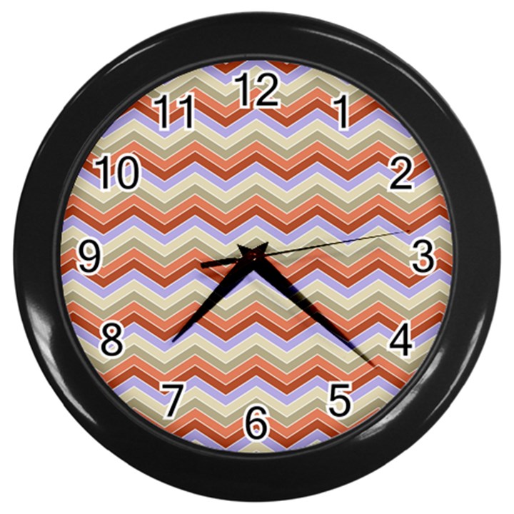 Background Chevron Pattern Design Wall Clock (Black)