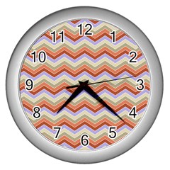 Background Chevron Pattern Design Wall Clock (silver) by Pakrebo