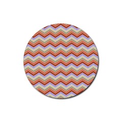 Background Chevron Pattern Design Rubber Round Coaster (4 pack) 