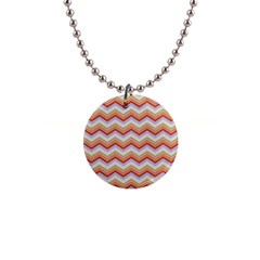 Background Chevron Pattern Design 1  Button Necklace