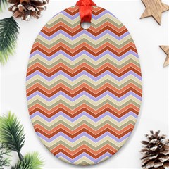 Background Chevron Pattern Design Oval Ornament (two Sides) by Pakrebo