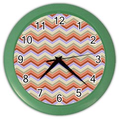 Background Chevron Pattern Design Color Wall Clock by Pakrebo