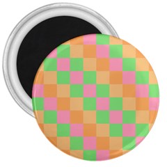 Checkerboard Pastel Squares 3  Magnets by Pakrebo