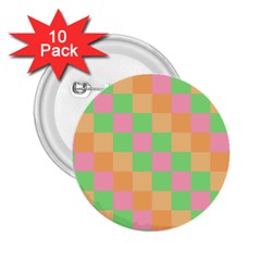 Checkerboard Pastel Squares 2 25  Buttons (10 Pack)  by Pakrebo