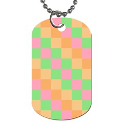 Checkerboard Pastel Squares Dog Tag (one Side) by Pakrebo