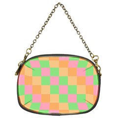 Checkerboard Pastel Squares Chain Purse (two Sides) by Pakrebo