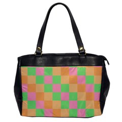 Checkerboard Pastel Squares Oversize Office Handbag by Pakrebo