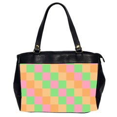 Checkerboard Pastel Squares Oversize Office Handbag (2 Sides) by Pakrebo