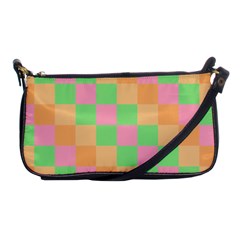 Checkerboard Pastel Squares Shoulder Clutch Bag by Pakrebo