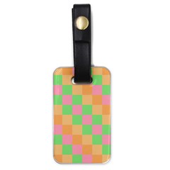 Checkerboard Pastel Squares Luggage Tags (one Side)  by Pakrebo