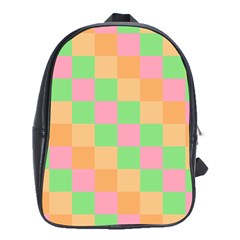 Checkerboard Pastel Squares School Bag (xl) by Pakrebo