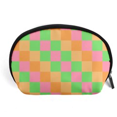 Checkerboard Pastel Squares Accessory Pouch (large) by Pakrebo