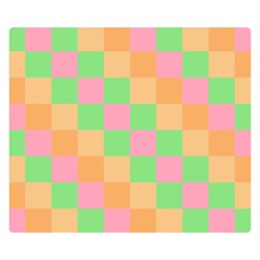 Checkerboard Pastel Squares Double Sided Flano Blanket (small)  by Pakrebo