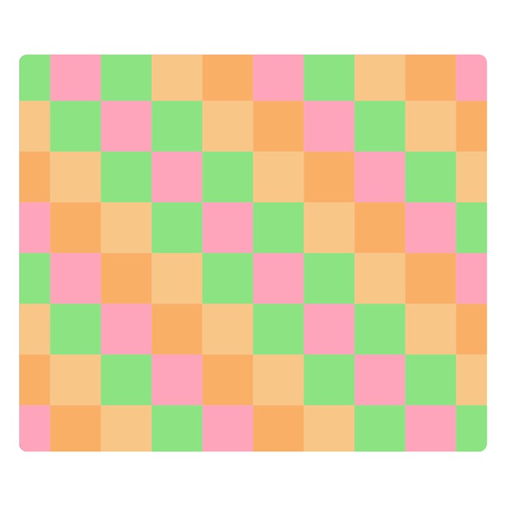 Checkerboard Pastel Squares Double Sided Flano Blanket (Small) 