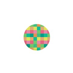 Checkerboard Pastel Squares 1  Mini Magnets by Pakrebo