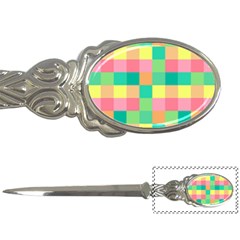 Checkerboard Pastel Squares Letter Opener by Pakrebo