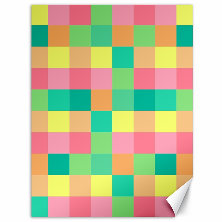 Checkerboard Pastel Squares Canvas 36  x 48 