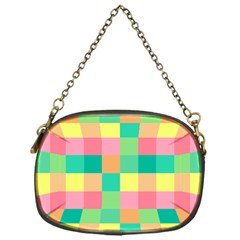 Checkerboard Pastel Squares Chain Purse (one Side) by Pakrebo