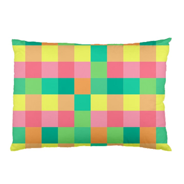 Checkerboard Pastel Squares Pillow Case