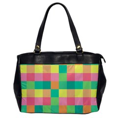 Checkerboard Pastel Squares Oversize Office Handbag by Pakrebo