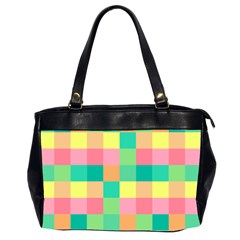 Checkerboard Pastel Squares Oversize Office Handbag (2 Sides) by Pakrebo