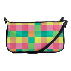 Checkerboard Pastel Squares Shoulder Clutch Bag by Pakrebo