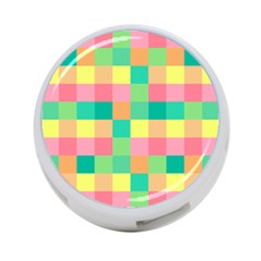 Checkerboard Pastel Squares 4-port Usb Hub (two Sides) by Pakrebo