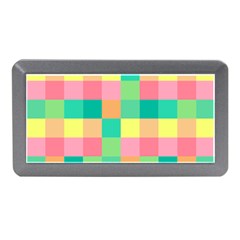 Checkerboard Pastel Squares Memory Card Reader (mini) by Pakrebo