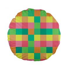 Checkerboard Pastel Squares Standard 15  Premium Round Cushions