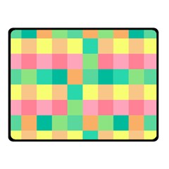 Checkerboard Pastel Squares Double Sided Fleece Blanket (small)  by Pakrebo