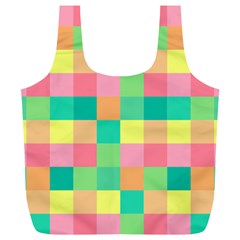 Checkerboard Pastel Squares Full Print Recycle Bag (xl) by Pakrebo