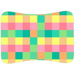 Checkerboard Pastel Squares Velour Seat Head Rest Cushion by Pakrebo