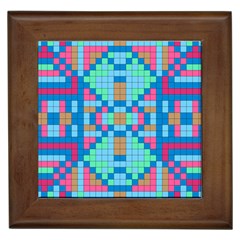 Checkerboard Squares Abstract Framed Tiles by Pakrebo