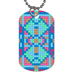 Checkerboard Squares Abstract Dog Tag (two Sides)