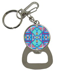 Checkerboard Squares Abstract Bottle Opener Key Chains by Pakrebo