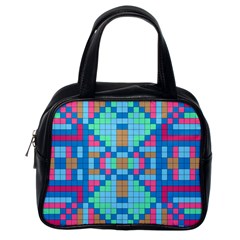 Checkerboard Squares Abstract Classic Handbag (one Side) by Pakrebo