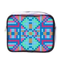 Checkerboard Squares Abstract Mini Toiletries Bag (one Side) by Pakrebo