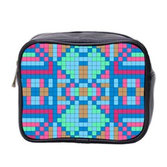 Checkerboard Squares Abstract Mini Toiletries Bag (two Sides) by Pakrebo