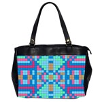 Checkerboard Squares Abstract Oversize Office Handbag (2 Sides) Front